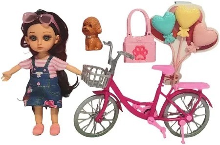 BONECA BELLA C/BICICLETA E ACES.